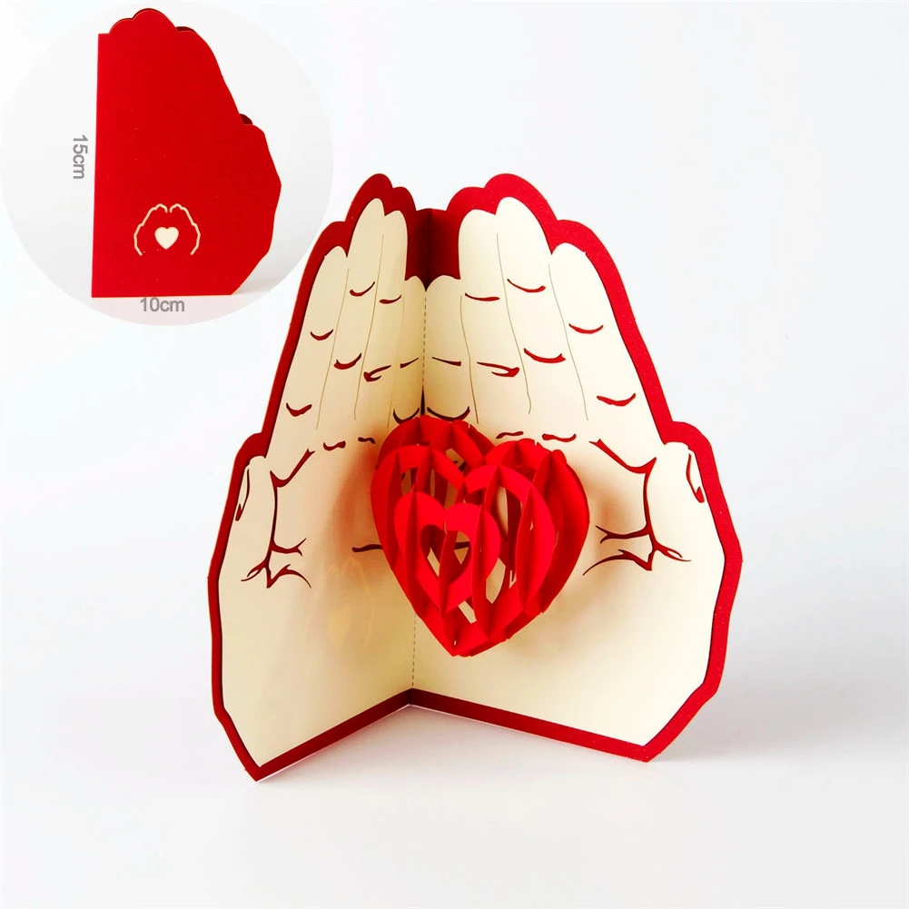 1301R Бумага Свадебные 3D laser любви pop up weding карты с пустым конверт приглашения Поздравительные открытки свадебные приглашения пригласительные на свадьбу открытки открытка приглашения на свадьбу свадебные приглашения - Цвет: 1301R