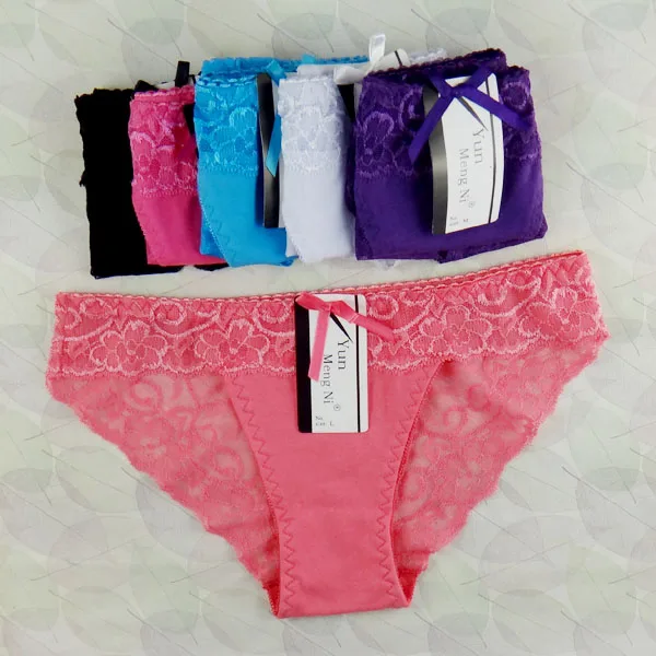 Специальное предложение, однотонное Cueca, настоящая распродажа, женское нижнее белье, газовые стринги, женские трусики, хлопковые кружевные трусы - Цвет: color random