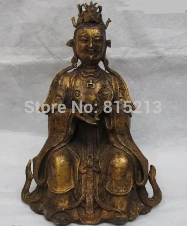 

bi00922 Chinese Folk famous myth Classic Copper Bronze King Queen Mother Goddess Statue