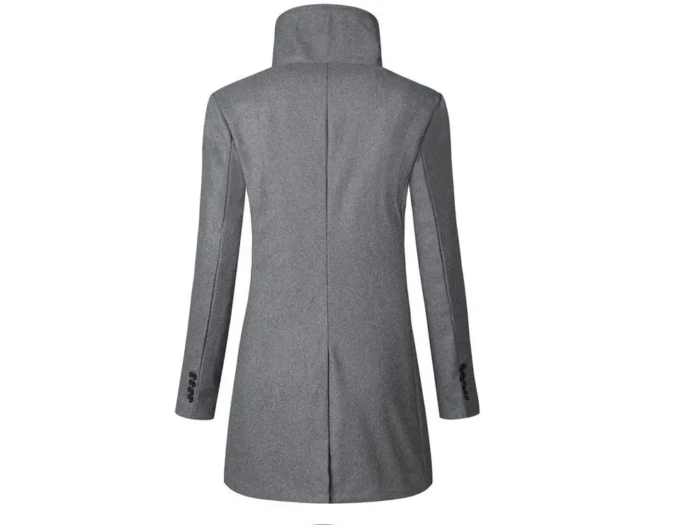 

Men Spring Autumn Long Section Woolen Coat Jacket Fashion Europe Wind Lapel Men single-breasted Trench Coat Jacket -1161