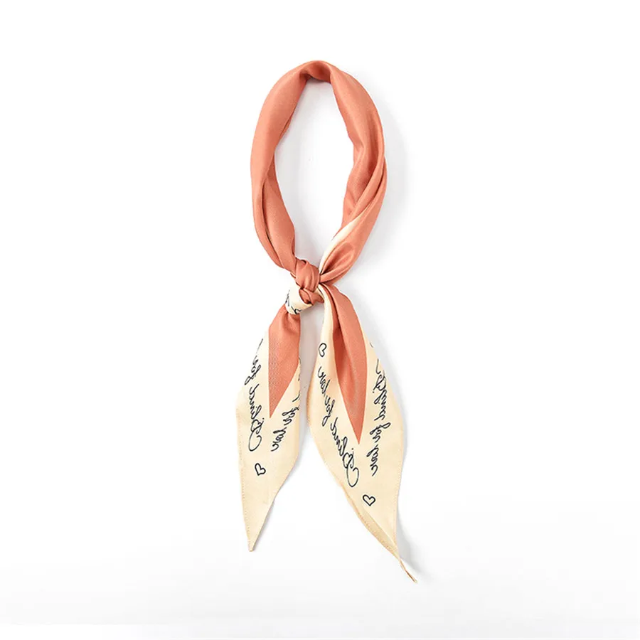 Autumn of 2018 women long silk scarf letter print scarves Fashion Women Square Scarf Head Neck Hair Tie |