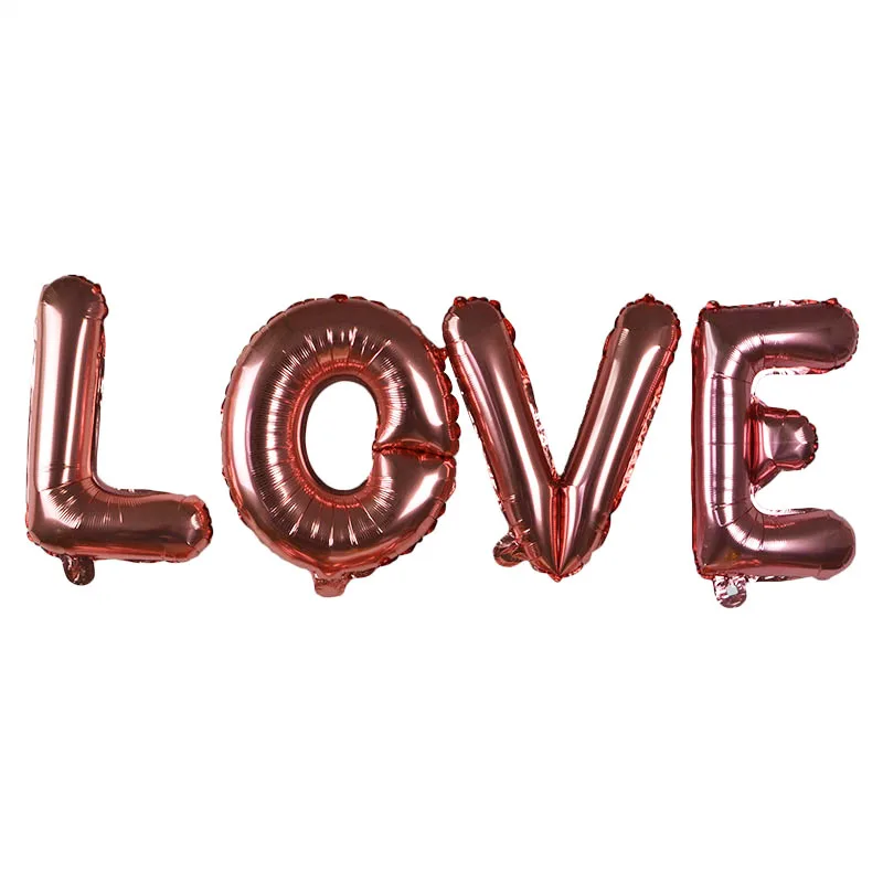 16 дюймов Английский алфавит воздушный шар декортивный розовое золото фольга