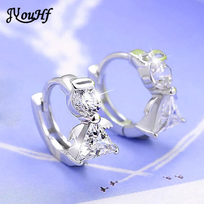 JYouHF модные роскошные 925 пробы серебряные серьги-гвоздики для женщин и девушек классические треугольные круглые Кристальные вечерние серьги