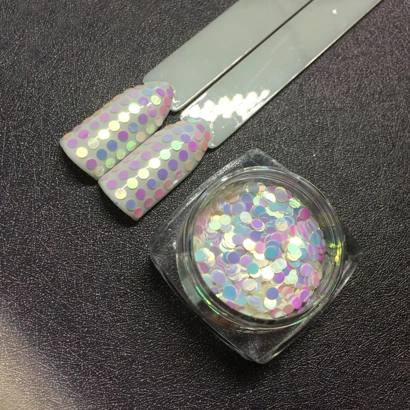 Оптовая продажа Аврора блёстки Радуга Русалка круглые Блестки 3D дизайн ногтей