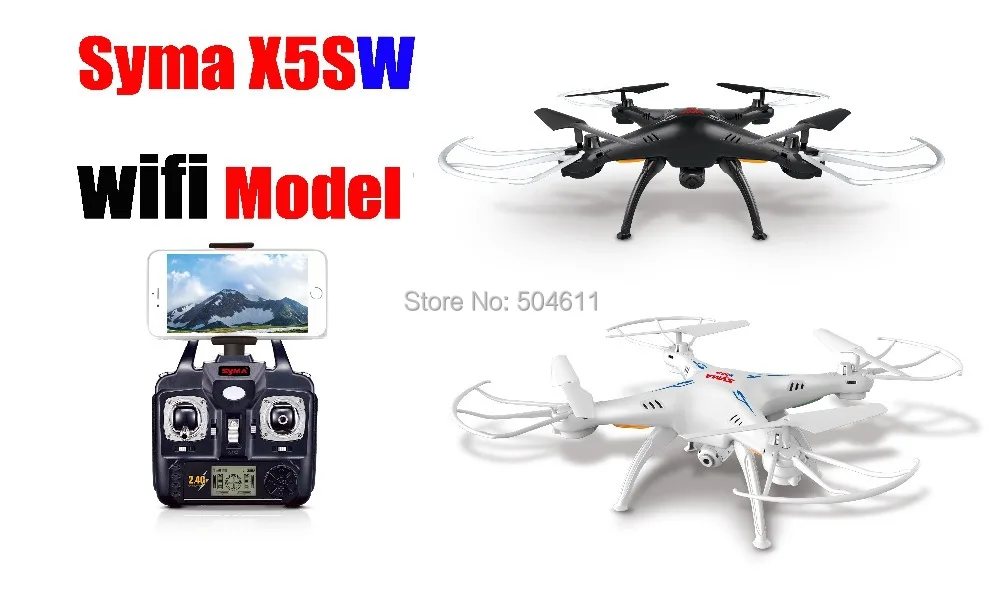 Syma X5SW X5W 12.4GHz 4CH 6 осевой гироскоп WiFi видео в реальном времени RC Квадрокоптер UFO FPV с