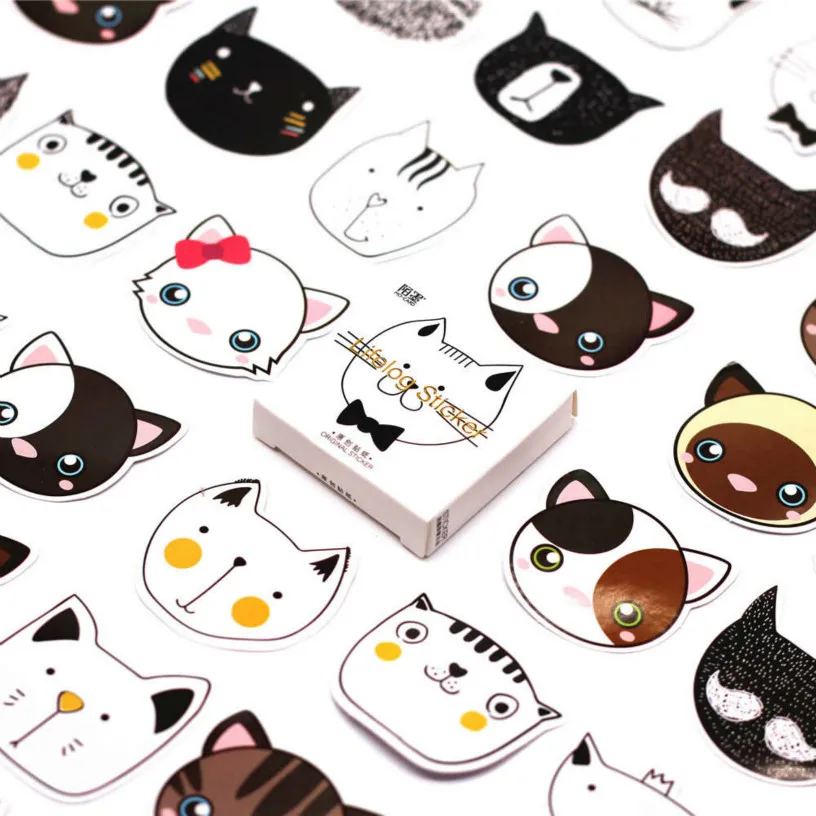 (45 шт./кор.) большой головой кота наклейки пакет Kawaii планировщик для скрапбукинга
