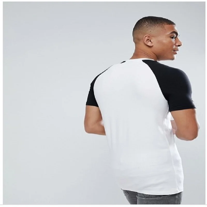 HZIJUE Мужская 2017 новая мужская приталенная футболка с рукавом реглан коротким