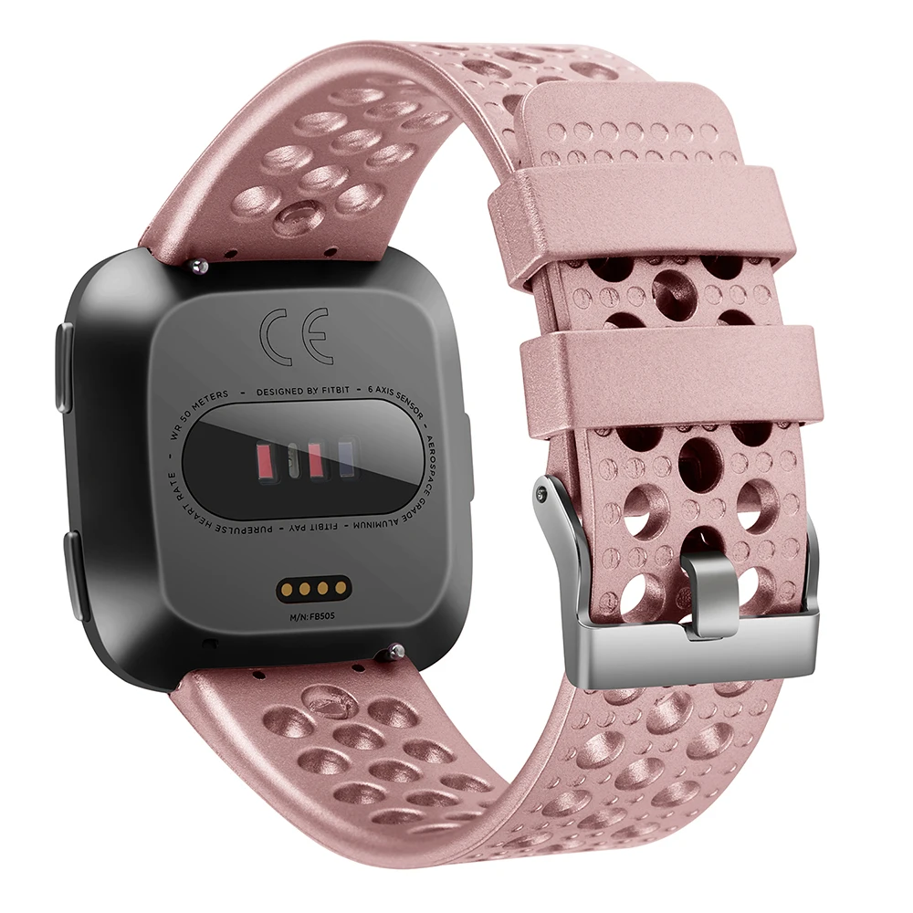 Силиконовые смарт-часы ремешок repelacement для Fitbit Versa Lite розовое золото мягкий