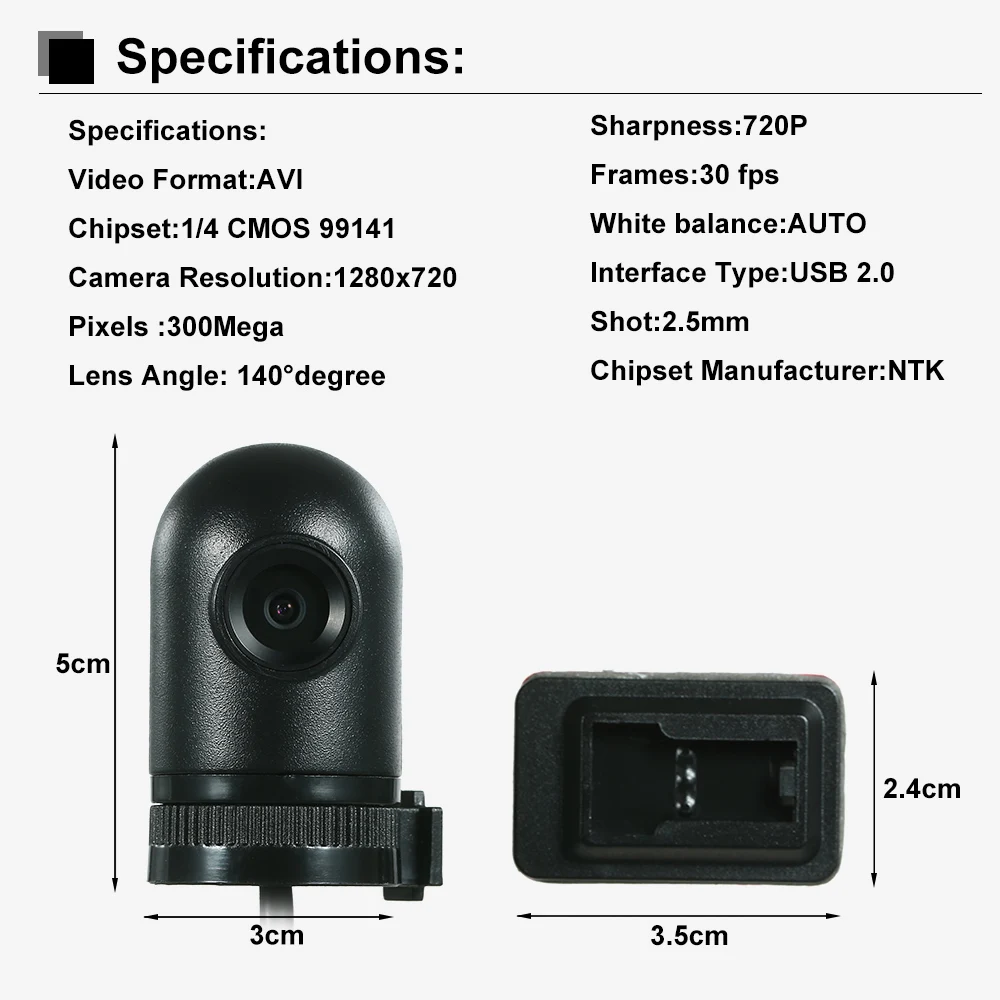 140 градусов широкоугольный HD 720P USB DVR фронтальная камера Запись видео Поддержка