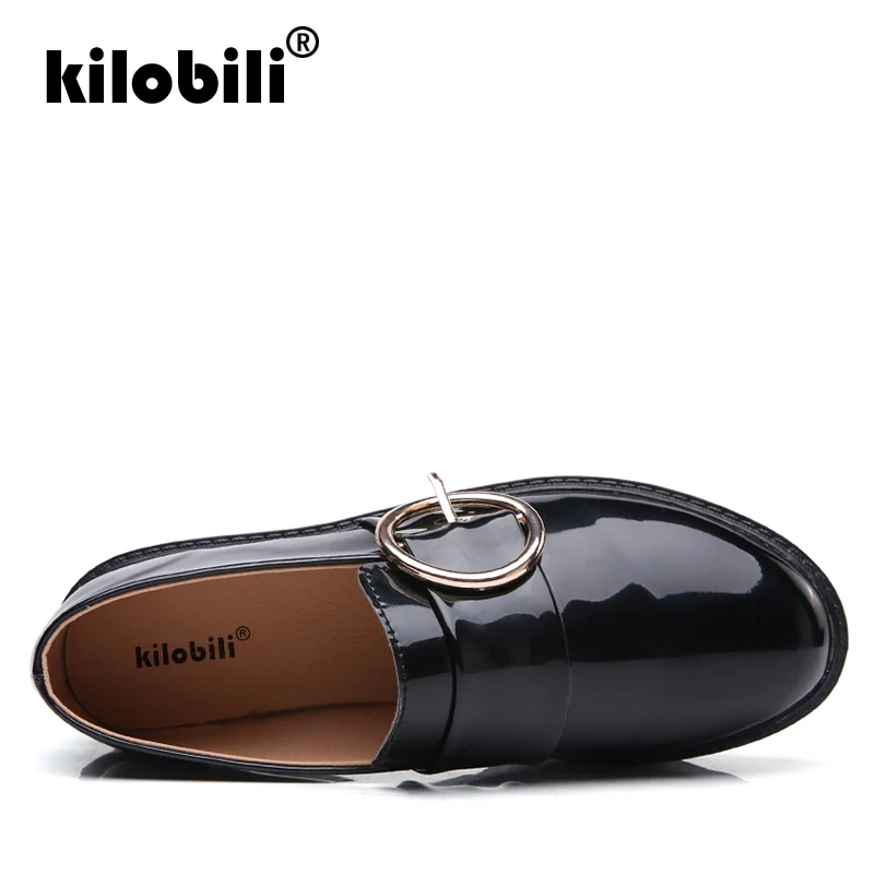 Kilobili/2019 г. весенние женские туфли оксфорды лодочки из лакированной кожи без