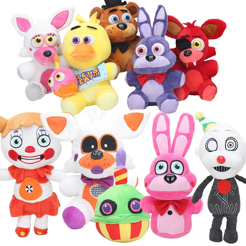 25 см игрушка из игры «FNAF» пять ночей у Фредди плюшевые куклы сестра расположение медведь Фредди Фокси Бонни и Чика Мягкие плюшевые игрушки Детский подарок