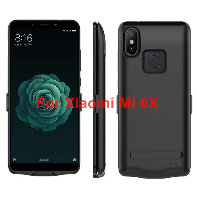 6800 мАч внешняя крышка банка питания для Xiaomi Mi 6X Портативный Задний зажим батарея зарядное устройство чехол для Xiaomi Mi A2 резервный аккумулятор чехол - Цвет: Black For Mi 6X