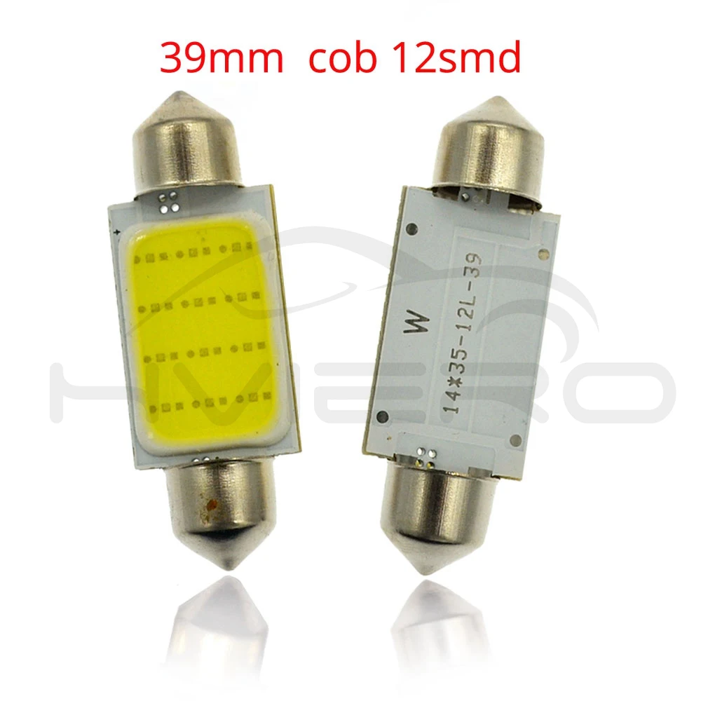 2 шт 12SMD Белая Гирлянда из початков купольные лампы для чтения 31 мм 36 мм 39 мм 42 мм 3 Вт светодиодные лампы для освещения салона автомобиля лампы интерьера DC 12 В