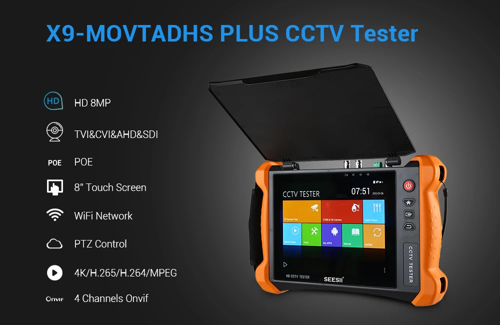 " 1080 P IPC камера тестер систем Скрытого видеонаблюдения с дисплеем Wifi TVI CVBS IP Обнаружение камера тестер безопасности onvif-видео Cam