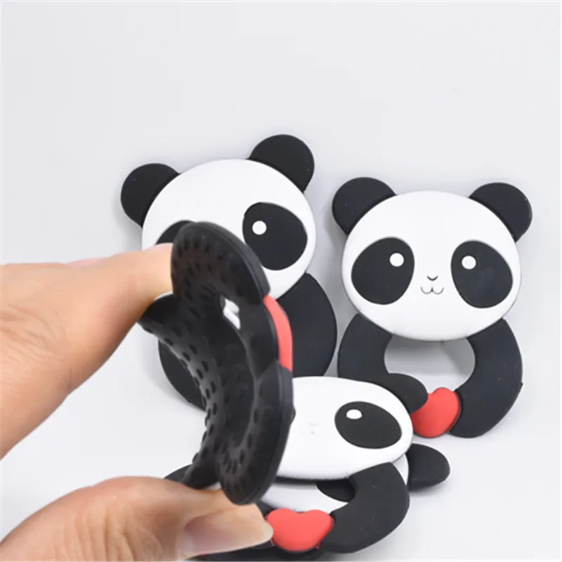 

20PCS Silicone Teethers Animal Panda Baby Teether Ring Silicone Chewable Panda Shape Teether Baby Teething Gift Toddler DIY Toys