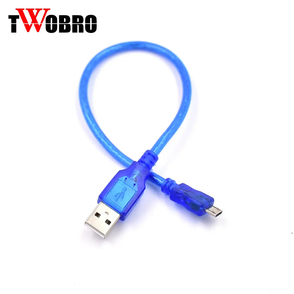 

30cm Micro USB 2.0 Data Cable USB-A to Mirco-B Dual Shielding(Foil+Braided) High Speed Blue