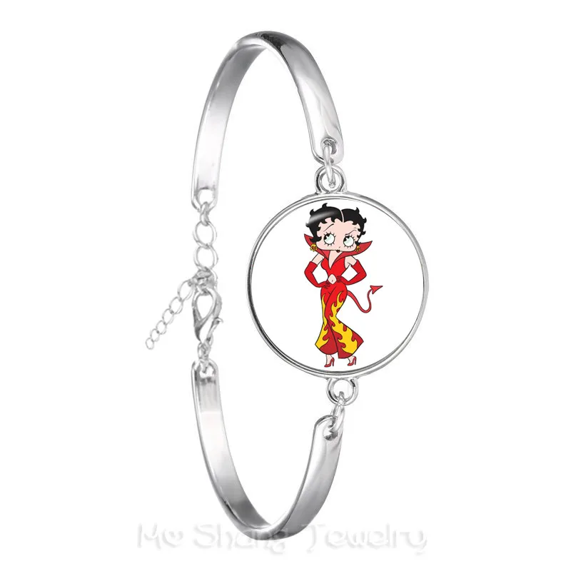 Новое Трендовое платье Betty Boop 18 мм стеклянный браслет из кабошона Harajuku стильная