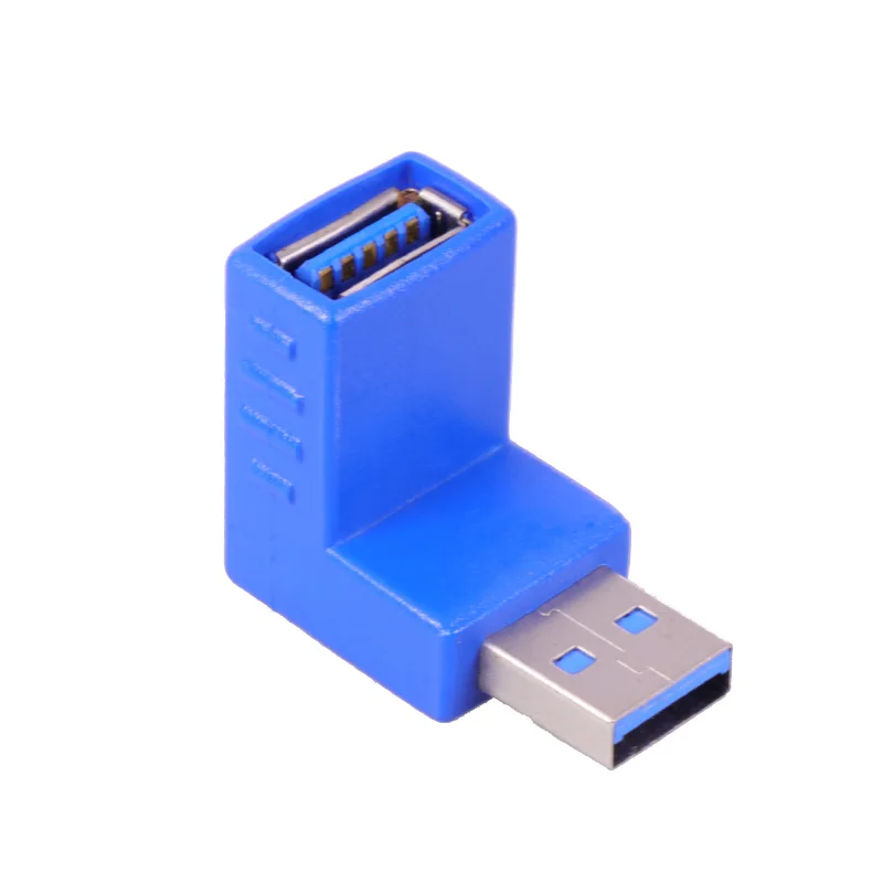 Синий Угловой Соединитель USB 3 0 под прямым углом адаптер штекер-гнездо |