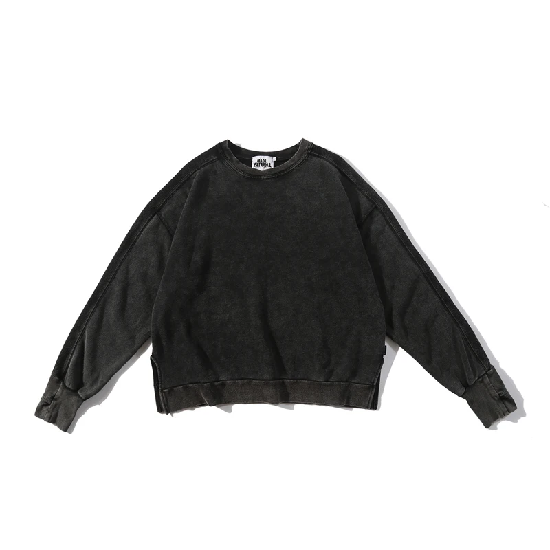 Мужские толстовки с круглым вырезом винтажные вымытые большие размеры в стиле