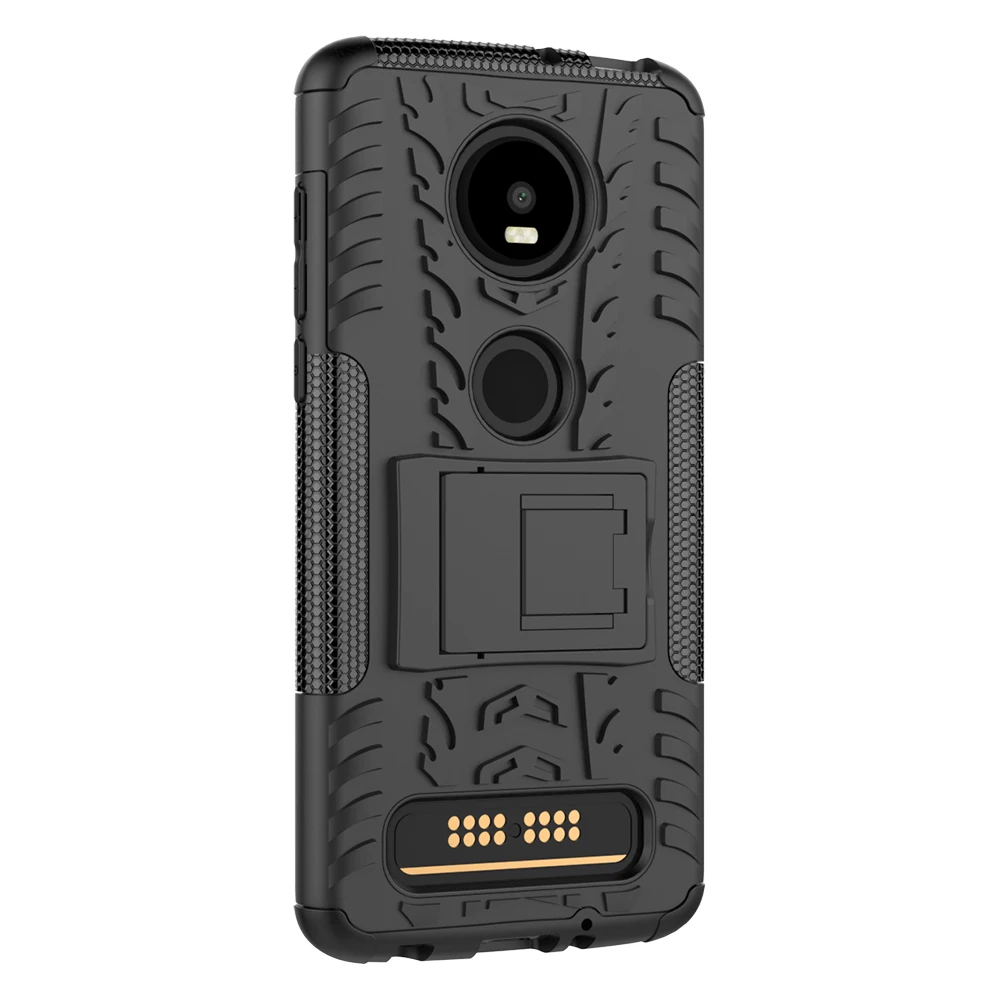 Противоударный бронированный чехол для Motorola Moto Z4 Play антидетонационный Kicstand