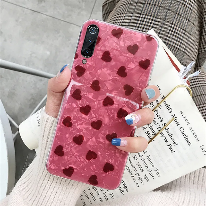 Фольга Сердце ТПУ чехол для xiaomi mi 9 8 se lite 6 A1 A2 note 3 play Блестящий Мягкий силиконовый чехол для xiaomi redmi note 7 pro Чехол