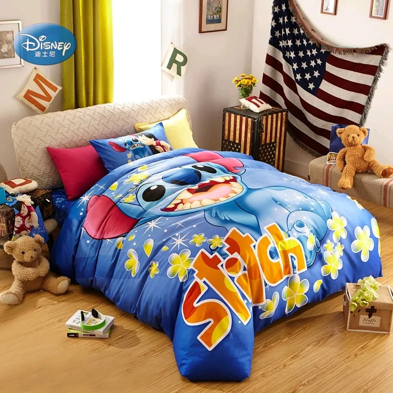 Набор постельного белья Disney Royal Blue Lilo and Stitch набор из 100% хлопка с пододеяльником 3/4