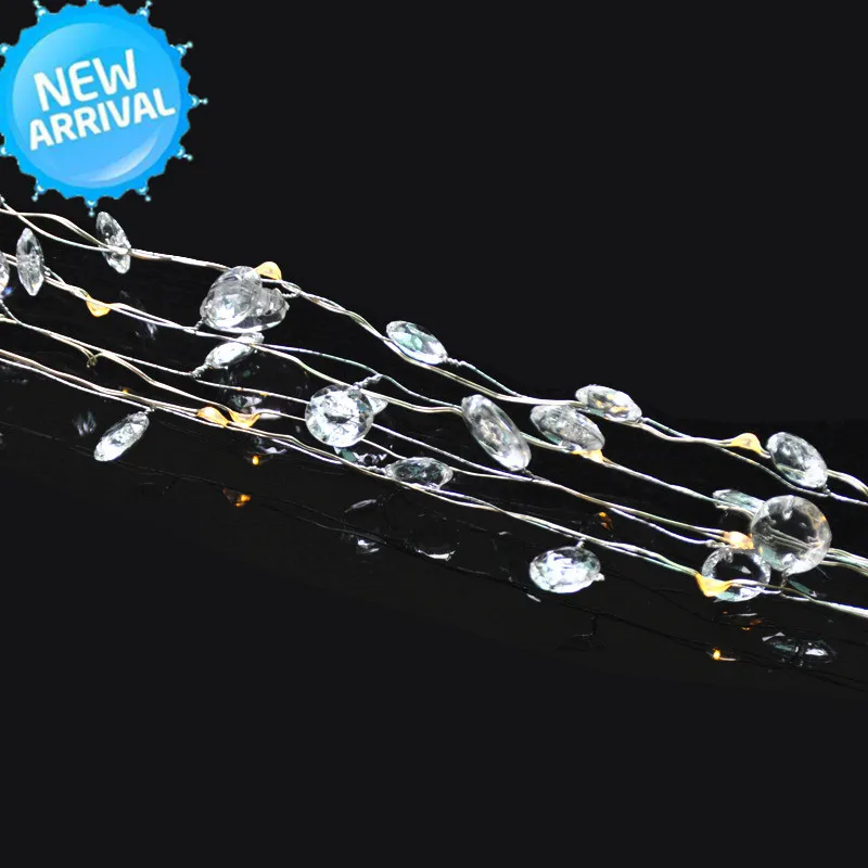 Festival Wedding Christmas lighting venue decorated with transparent acrylic octagonal beads LED copper wire beads. | Дом и сад