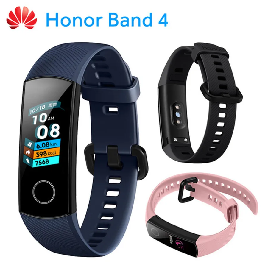 Оригинальный цветной экран AMOLED Huawei Honor Band 4 0 95 дюйма 5 АТМ водонепроницаемый для