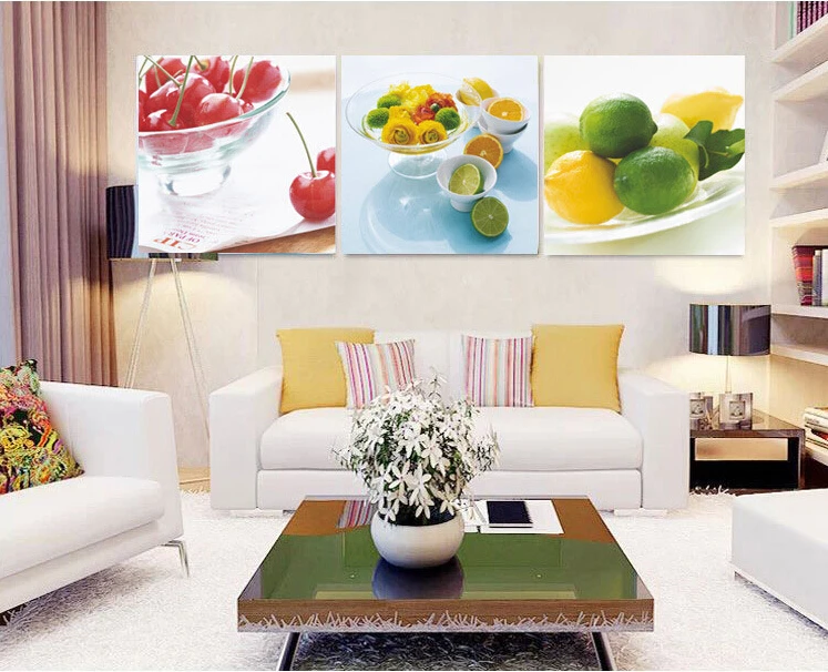 Современный домашний декор кухня декоративный холст фрукты лимон вишня принт