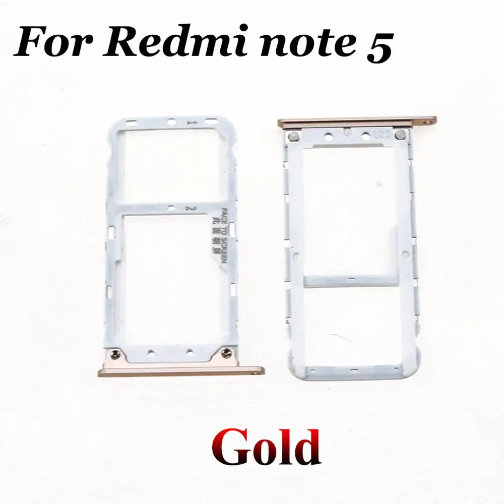Юйси для Xiaomi Redmi 5 sim-карта лоток SIM держатель для карт адаптер для Xiaomi Redmi note 5 note5 слот для sim-карт Miscro SD TF лоток для карт - Цвет: Note 5-Gold