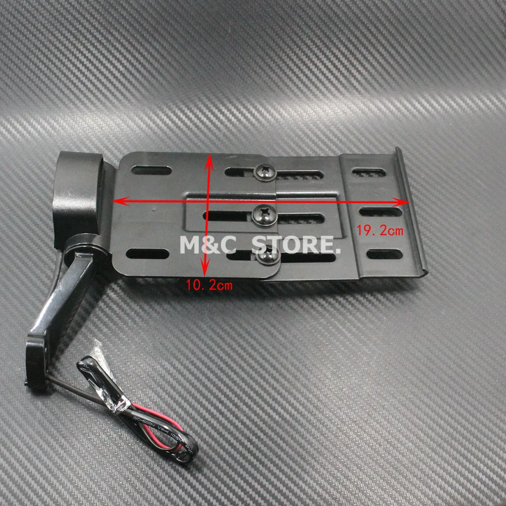 Телескопический складной светодиодный светильник для мотоцикла черный номерной