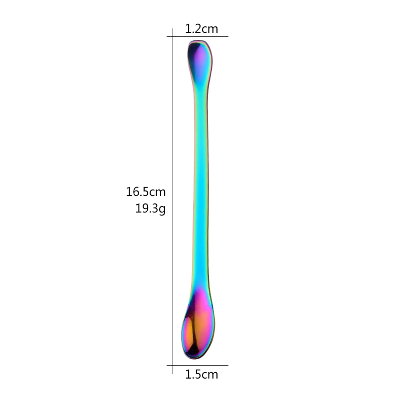 Rainbow no.0-2PCS 2 шт ложка для перемешивания из нержавеющей стали медицинские ложки порошка ложка пищевая оценка аксессуары для кофе столовая посуда медицина ковш - Цвет: Rainbow no.0-2PCS