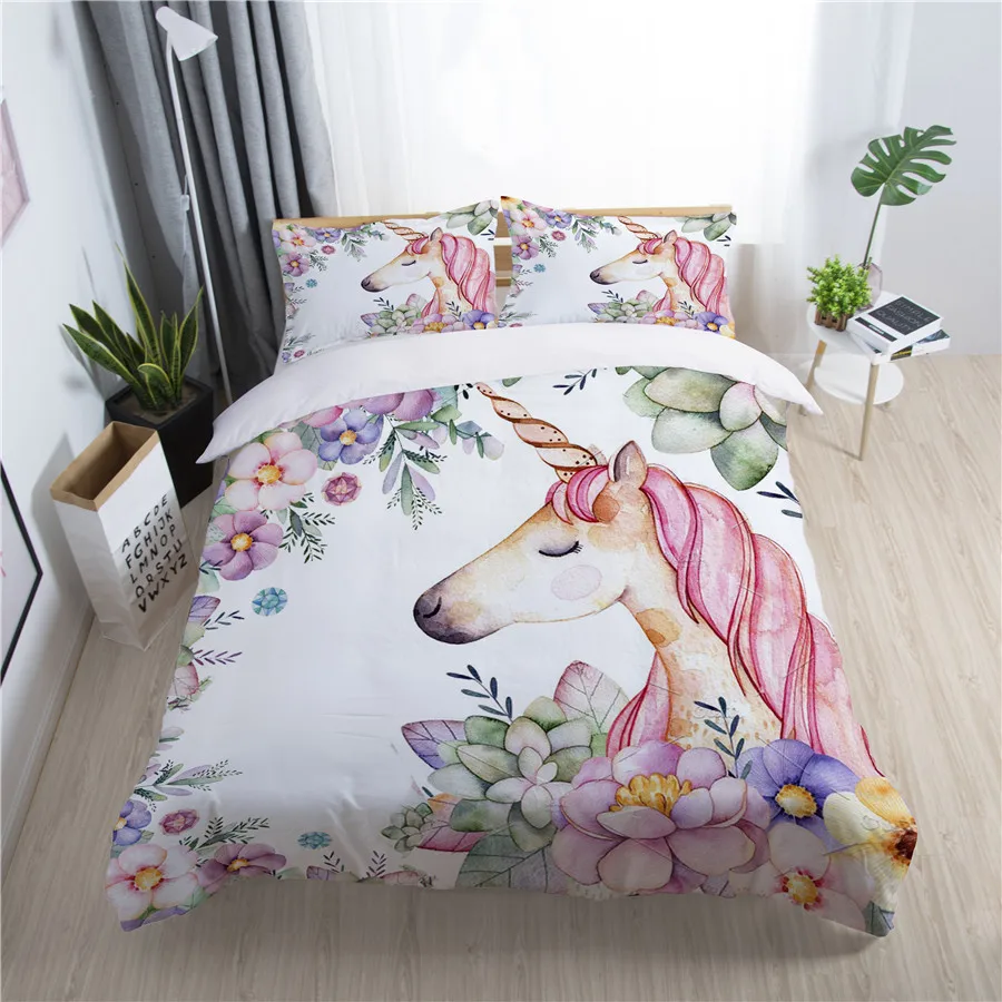 Pronovias fairy unicorn children duvet cover set king queen double full twin single size bed linen | Дом и сад
