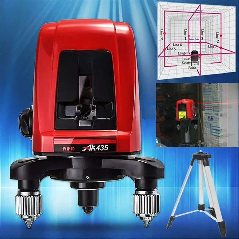 Laser Level 2 Line 1 635nm Slash Function Vertical Horizontal EU Self Leveling Cross Lazer Diagnostic Tools | Инструменты
