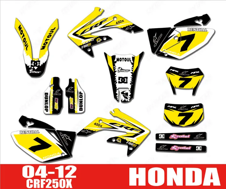 Графические наклейки на мотоцикл Honda CRF250X 2004-2016 годов.