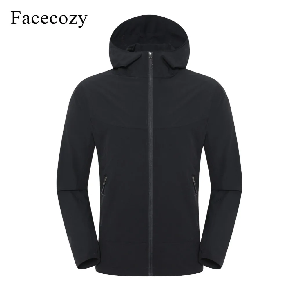 Facecozy Мужская тонкая ветровка Ультралегкая эластичная нейлоновая куртка для