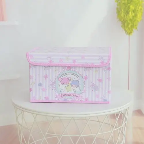 Мультфильм моя мелодия Cinnamoroll маленькая Две звезды косметическая коробка макияж Чехол Складная PU Сумка для хранения Органайзер - Цвет: Little Twin Stars