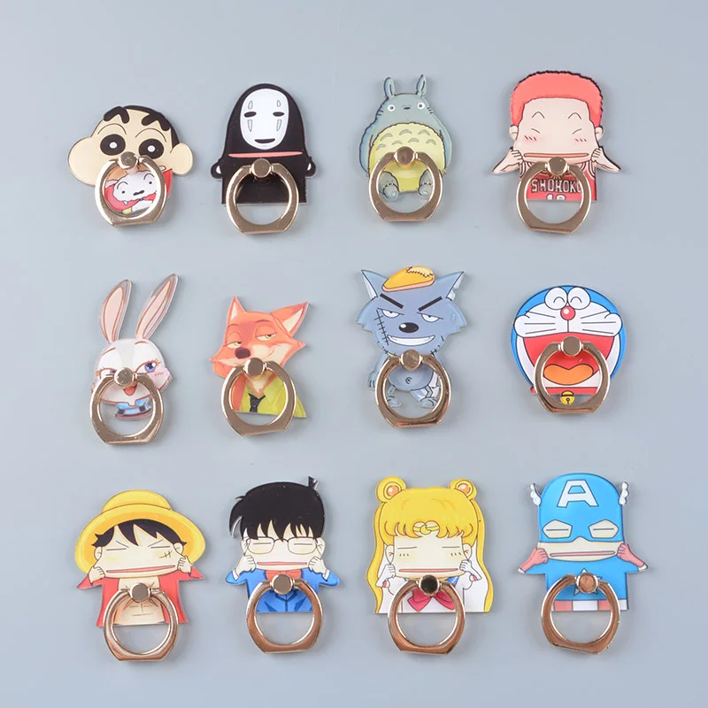 ТОТОРО Studio Ghibli Kaonashi Луффи Рисунок Металл Палец Кольцо Мобильный Телефон Смартфон