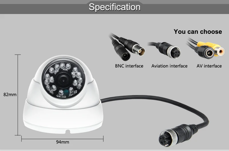 

Free Shipping White Metal CCD Camera IR Night Vision Indoor Camera With 4 Pin For Vehicle Analog Car Camera DC12v