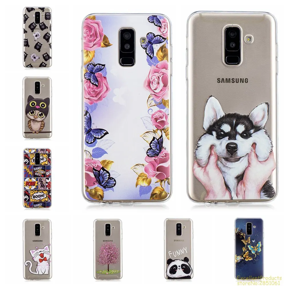 Силиконовый чехол для телефона samsung A6 плюс 2018 fundas hoesje Красивый Веселый мультяшный