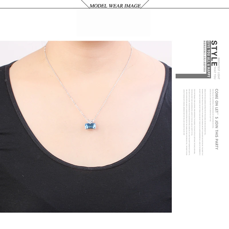 BeBella квадратная Подвеска из кристалла ожерелье с сердечком австрийскими