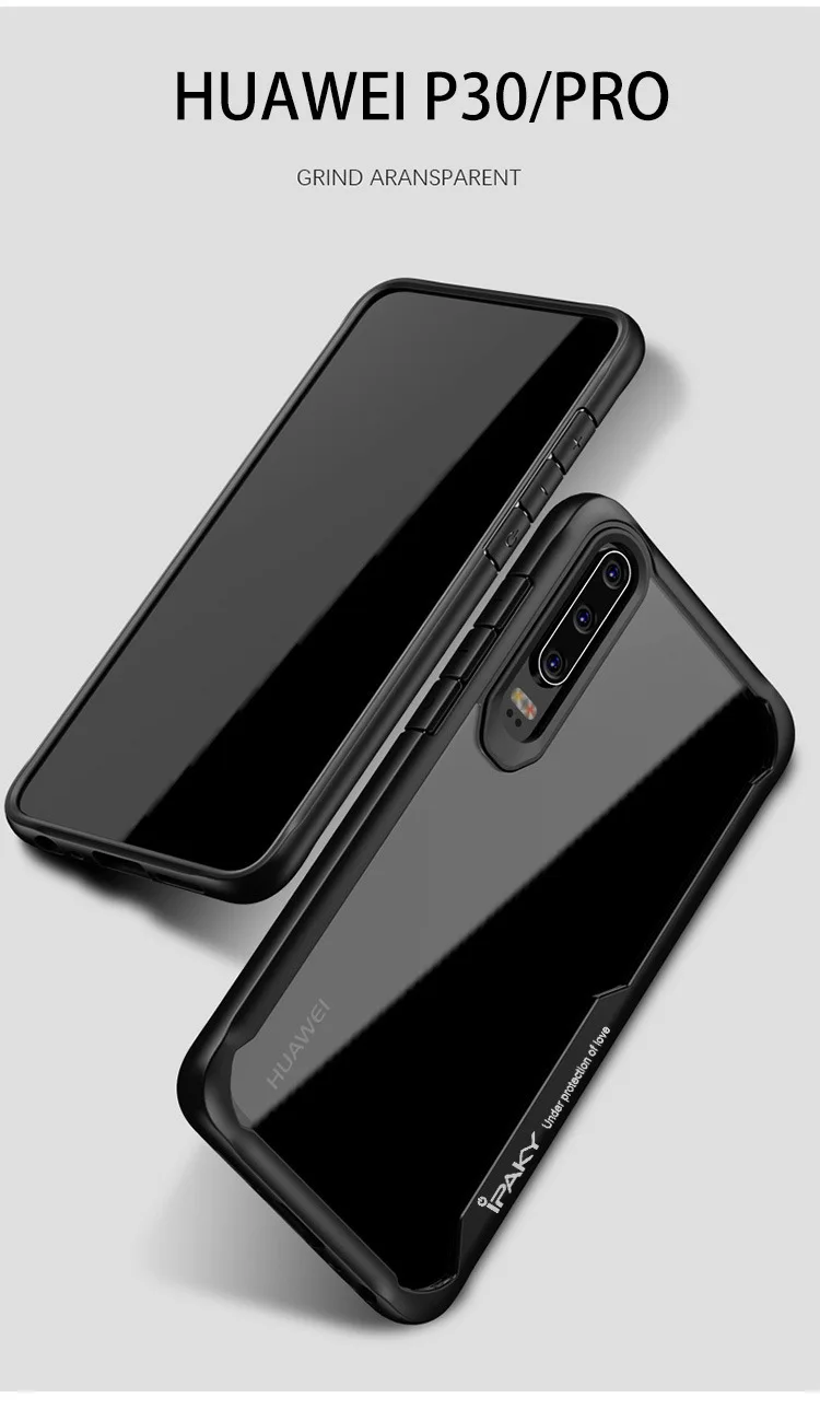 Для huawei P30 Чехол iPaky P30 Pro Чехол Силиконовый акриловый Гибридный Корпус противоударный Прозрачный чехол для huawei P30 Pro Чехол