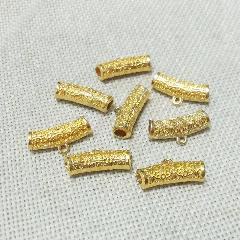 Колье чокер с цепочкой соединители для кулонов тибетские бусины трубки ажурные