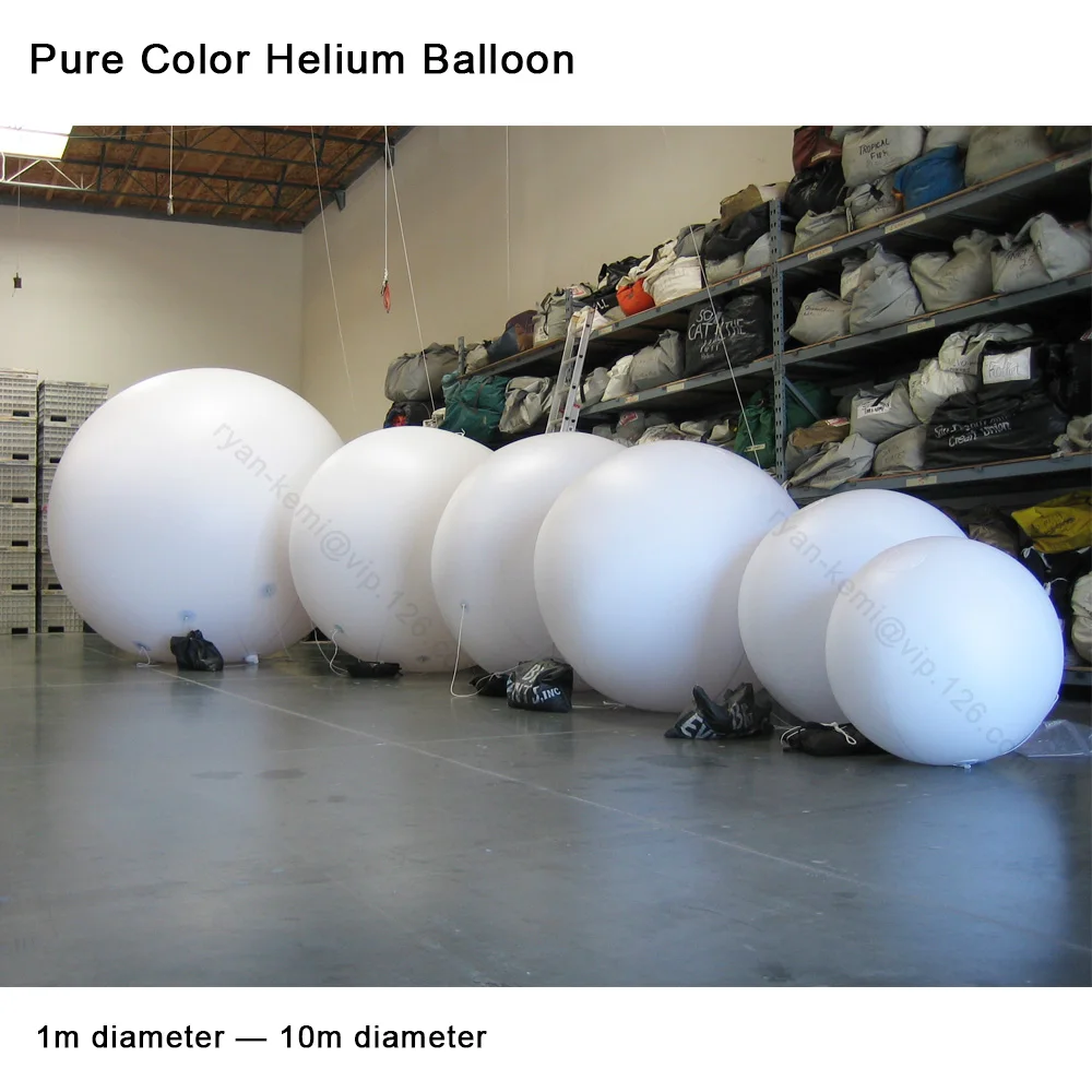 

Pure color white inflatable helium balloon sphere PVC ball