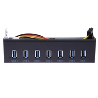 usb 3 0 7 ports 5 25 inch metal front panel usb hub with 15 pin sata power connector usb 3 0 19 pin header adapter cable