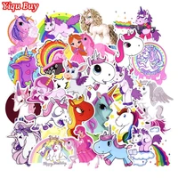 50 pcs unicorn stickers for laptop skateboard luggage car styling bicycle motorcycle doodle decals cute funny waterproof sticker