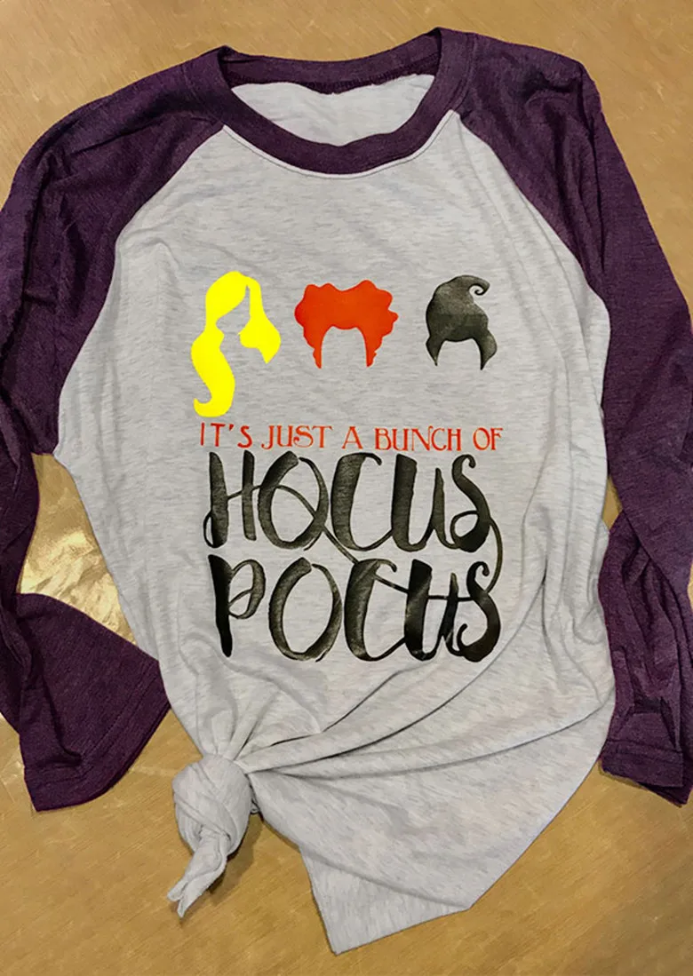 Женская футболка hocus pocus топ на Хэллоуин женская новая с длинным рукавом