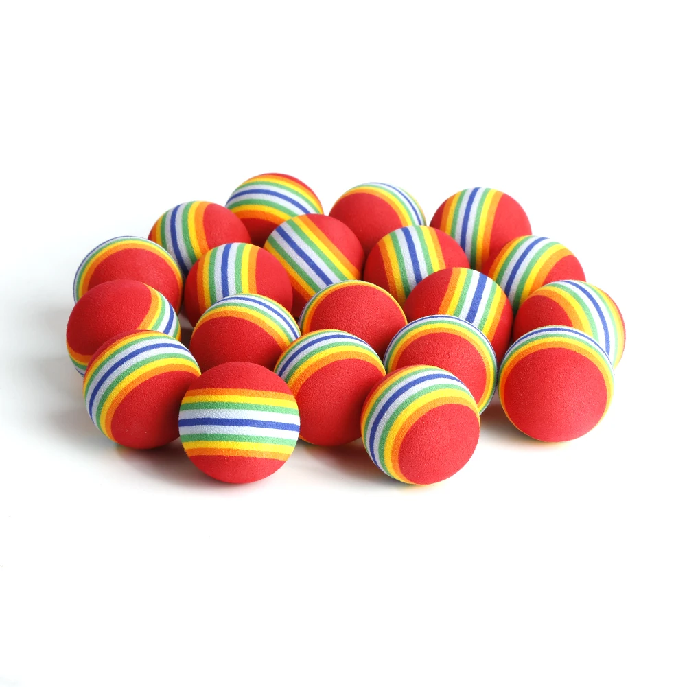 

20Pcs 38mm Rainbow EVA Foam Ball Golf Practice Training Aid Soft Golf Training Ball Elastic Indoor