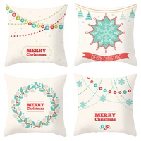merry christmas polyester cushion cover snowflake pattern soft pillowcase for living room sofa bedroom home festival decor 45x45