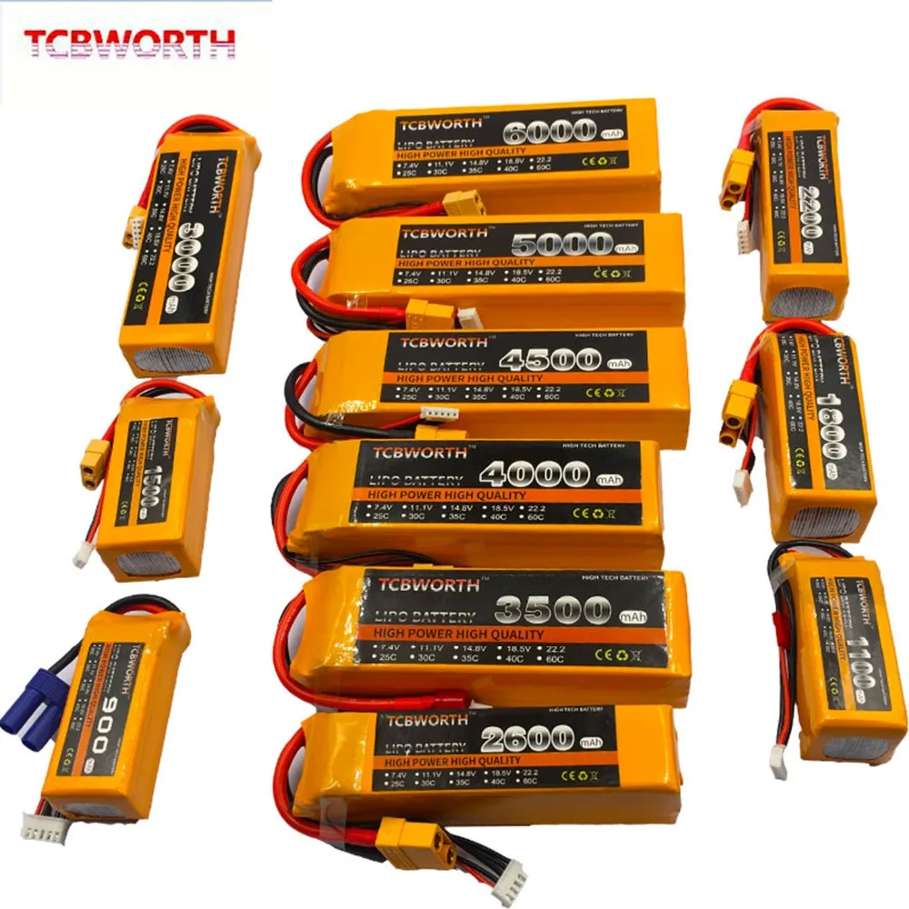 18,5 V RC игрушки LiPo батарея 5S 1300mAh 1800mAh 3500mAh 4000mAh 4500mAh 6000mAh 30C 40C для радиоуправляемый самолет, Квадрокоптер, вертолет, автомобиль, лодка